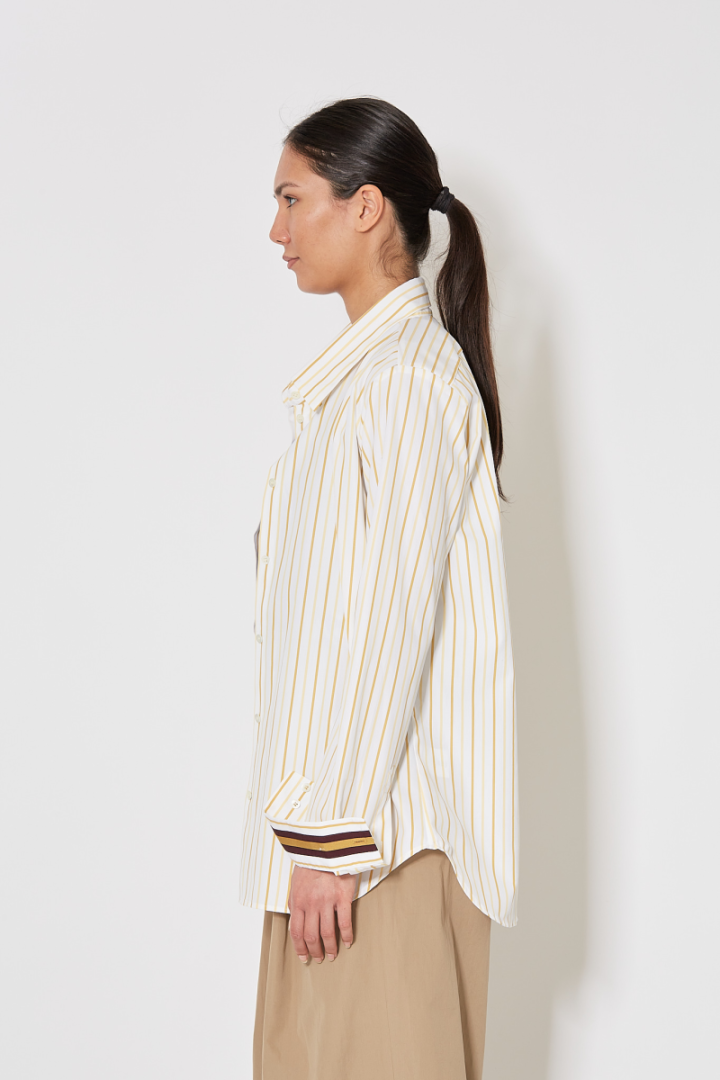 Celina Tape Shirt - White/Yellow
