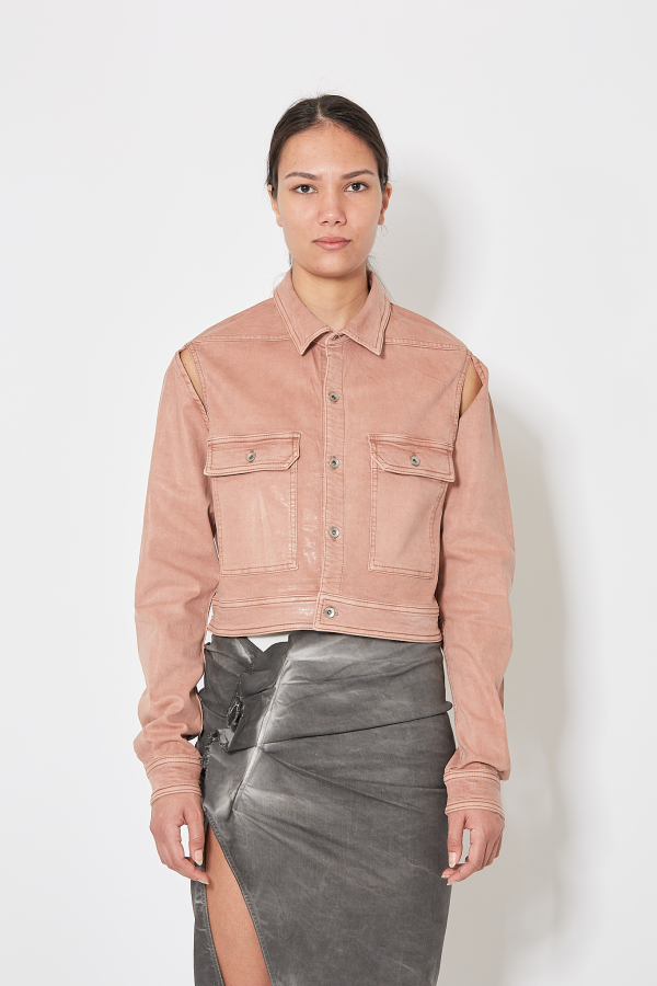 Cape Sleeve Cropped Outershirt - Rose