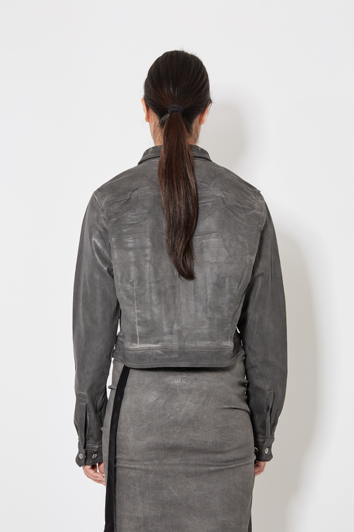 Cape Sleeve Cropped Outershirt - Grey