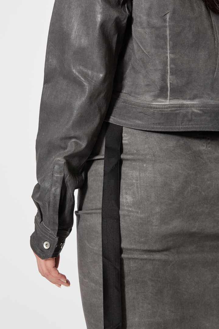 Cape Sleeve Cropped Outershirt - Grey