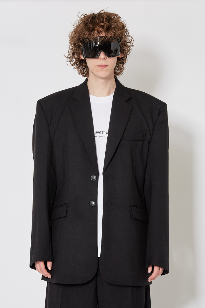 Boxy Tailored Jacket - Black