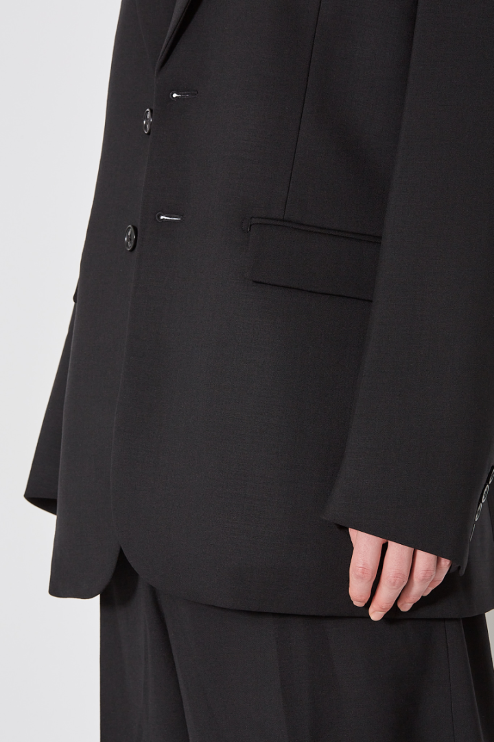 Boxy Tailored Jacket - Black