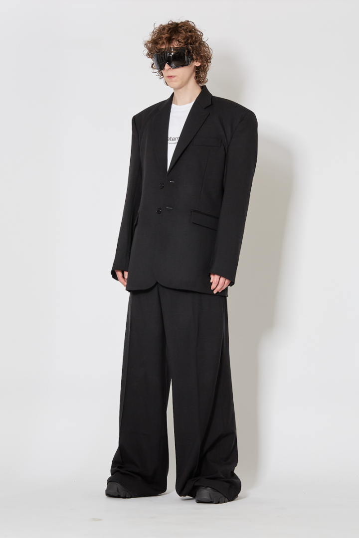 Boxy Tailored Jacket - Black
