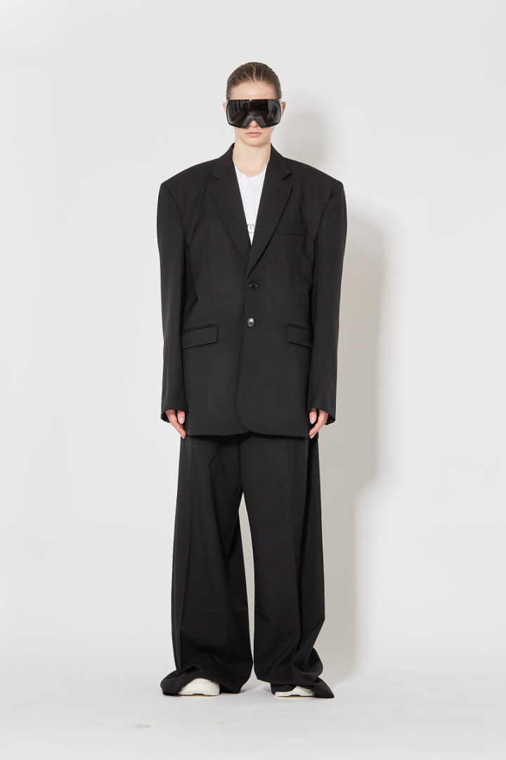 Boxy Tailored Jacket - Black
