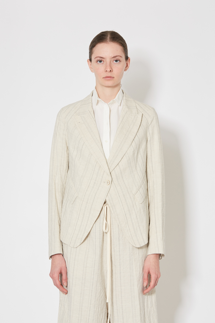 Spencer Jacket - Off White Striped Spencer Jacket - Off White Striped