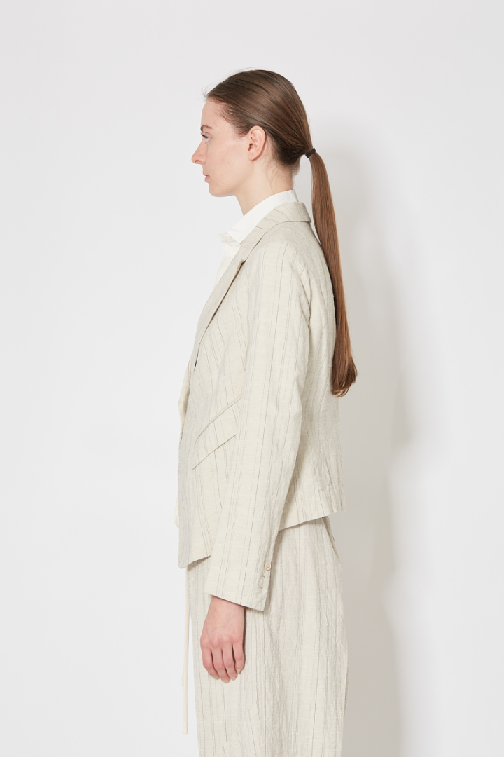 Spencer Jacket - Off White Striped Spencer Jacket - Off White Striped
