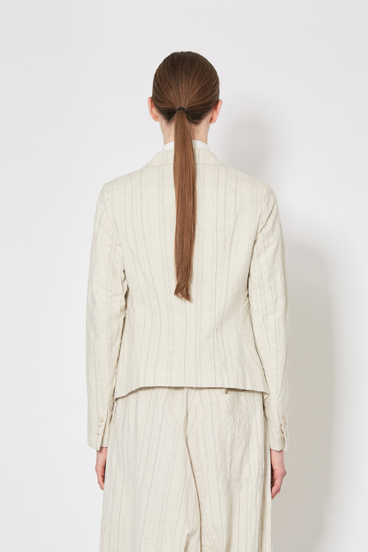 Spencer Jacket - Off White Striped Spencer Jacket - Off White Striped