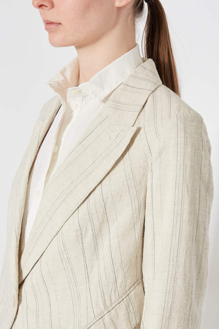 Spencer Jacket - Off White Striped Spencer Jacket - Off White Striped