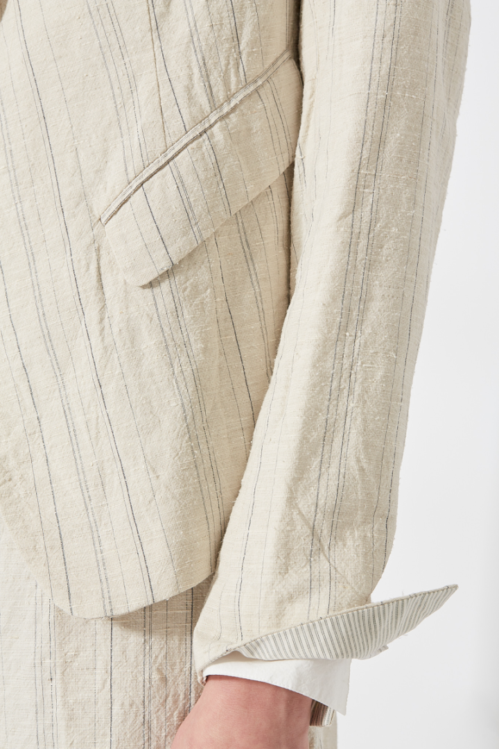 Spencer Jacket - Off White Striped Spencer Jacket - Off White Striped