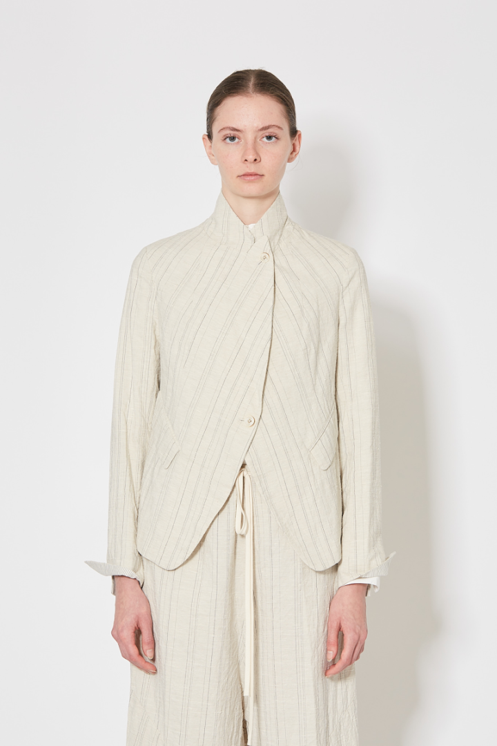 Spencer Jacket - Off White Striped Spencer Jacket - Off White Striped