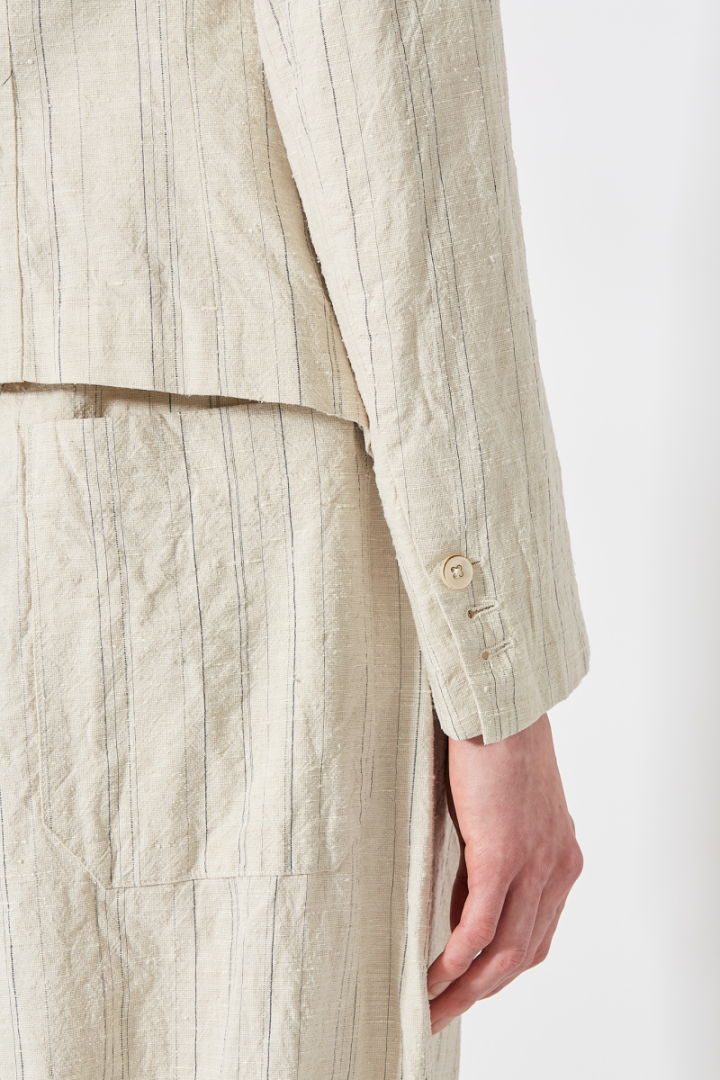 Spencer Jacket - Off White Striped Spencer Jacket - Off White Striped
