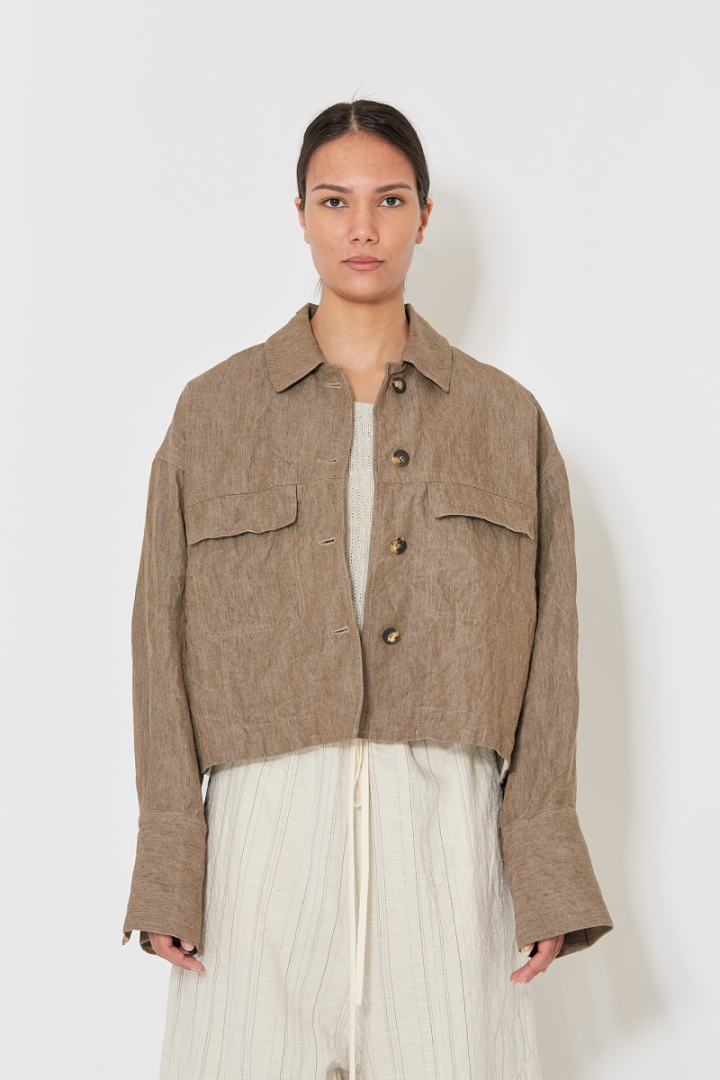 Oversized Trucker Jacket - Brown