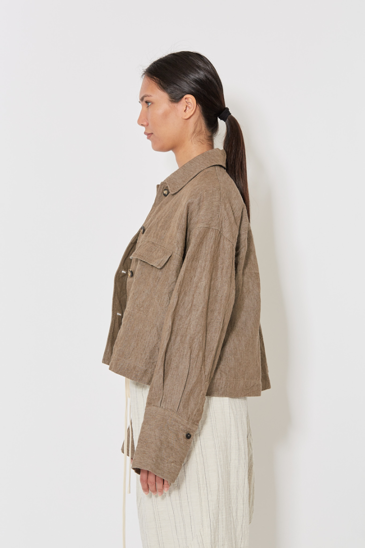 Oversized Trucker Jacket - Brown