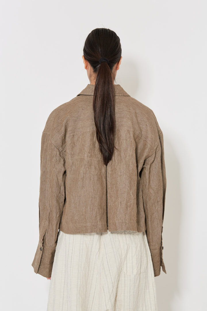 Oversized Trucker Jacket - Brown