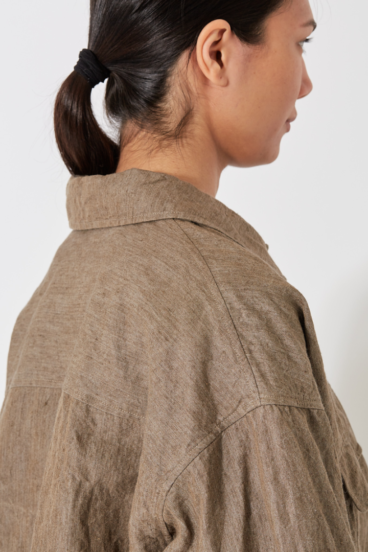 Oversized Trucker Jacket - Brown