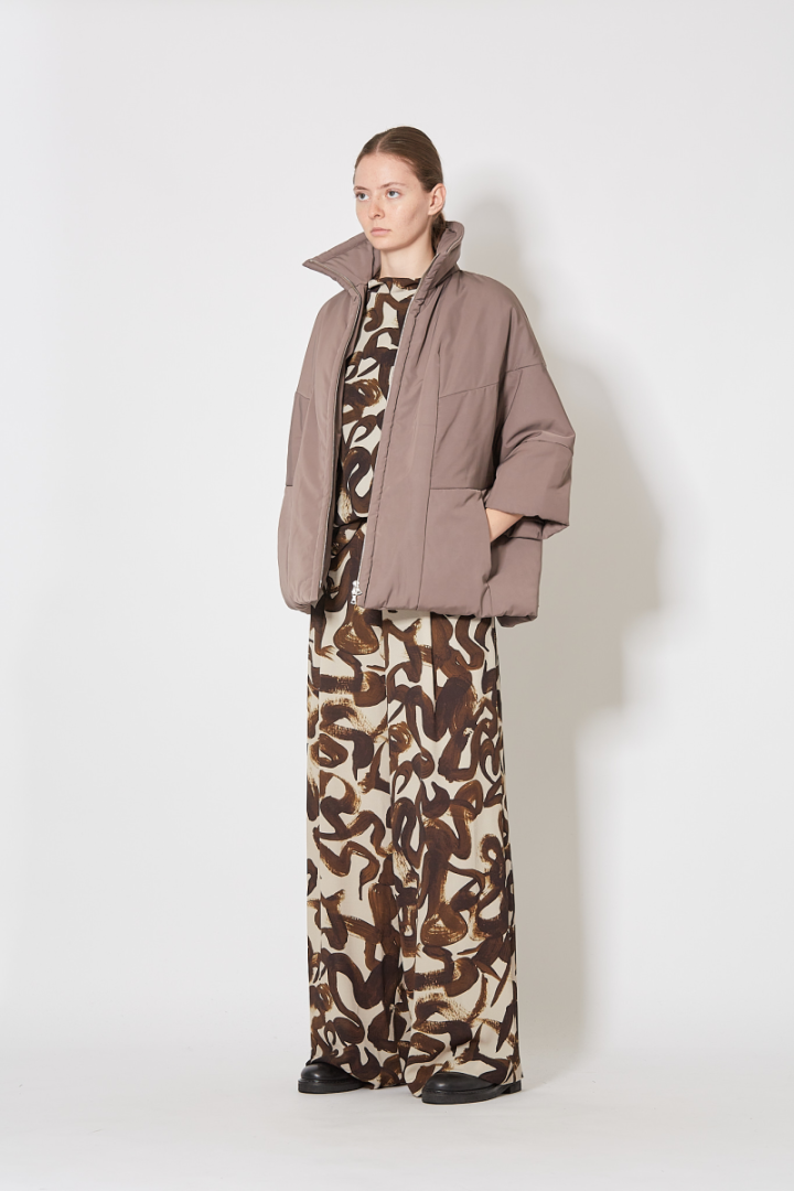 Clari Top - Brown/Off White