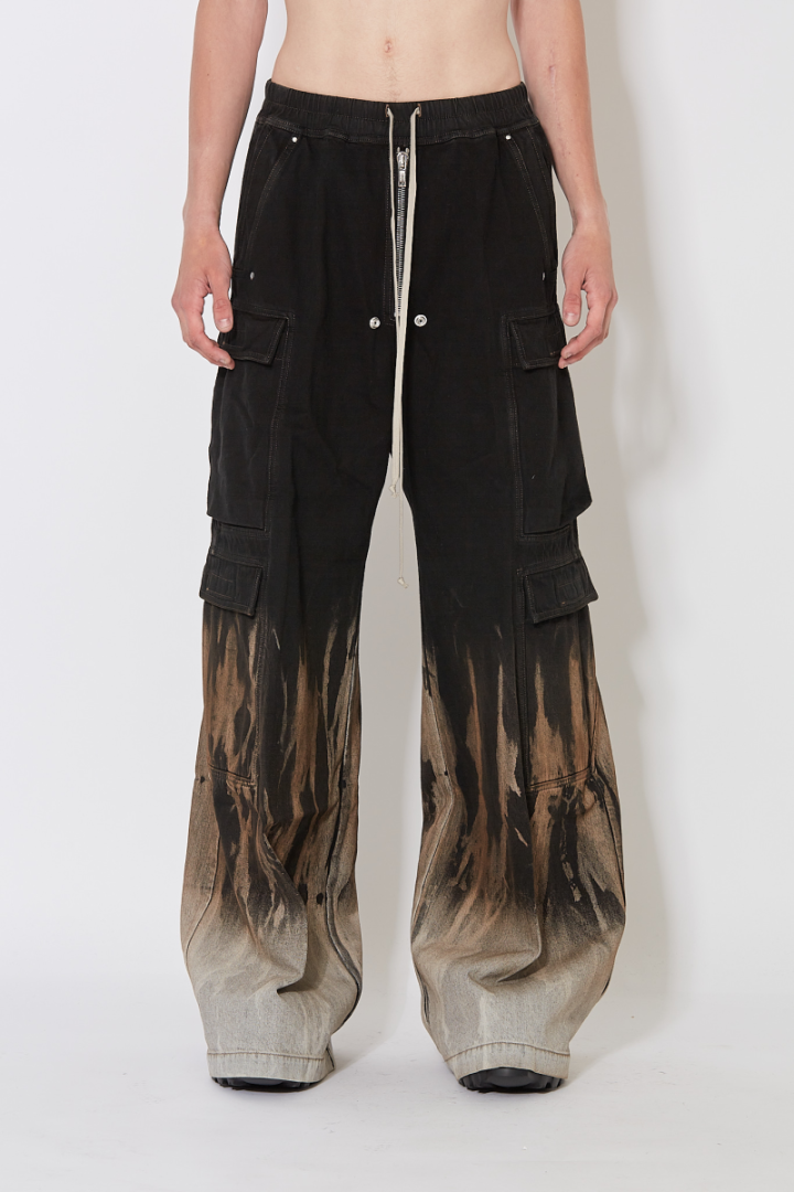 Double Cargo Jumbo Belas - Black/Sun Flames