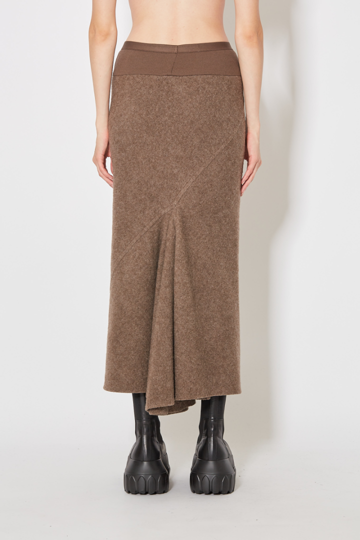 Calf Bias Skirt - Brown