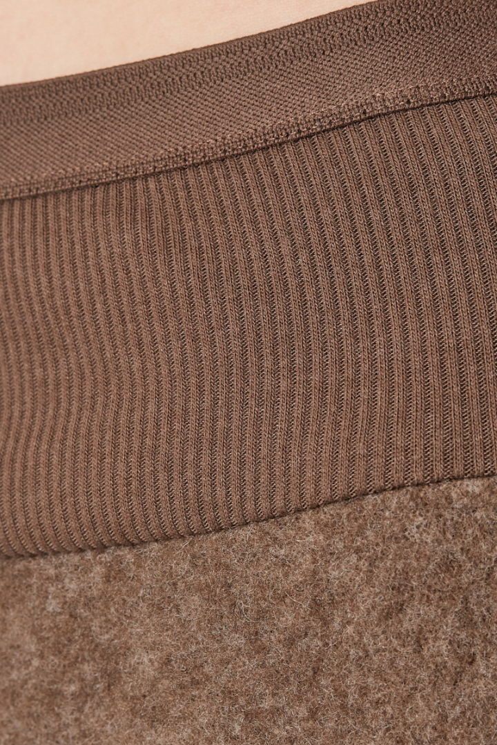 Calf Bias Skirt - Brown