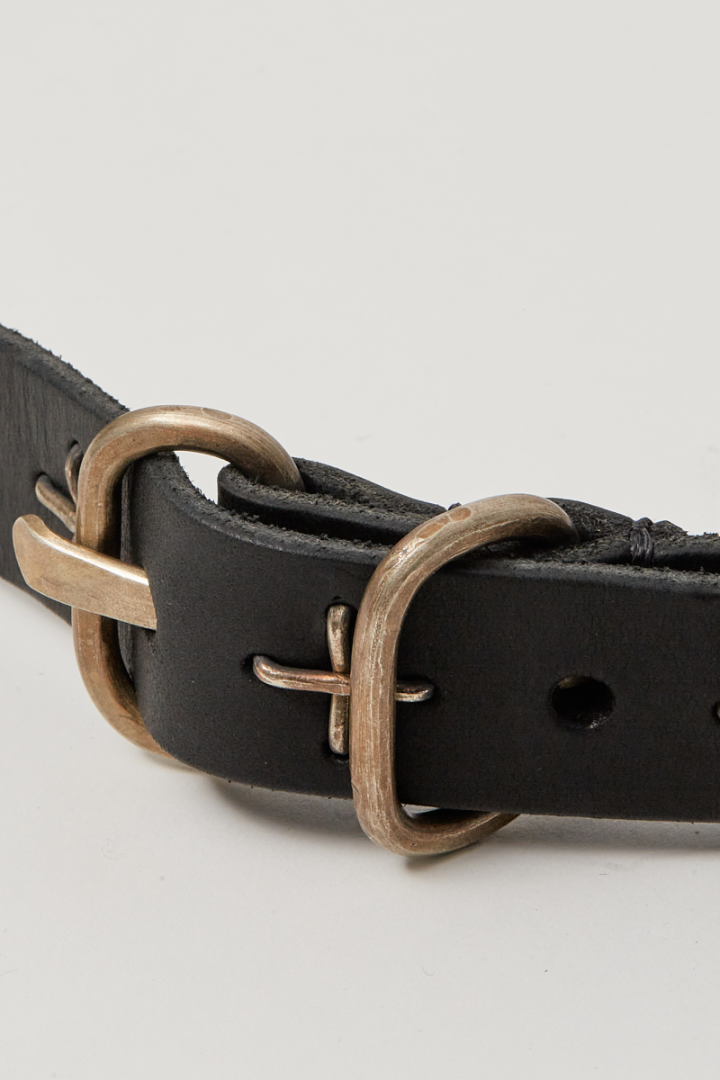 “+” Studded Double Oval Buckle Med - Black