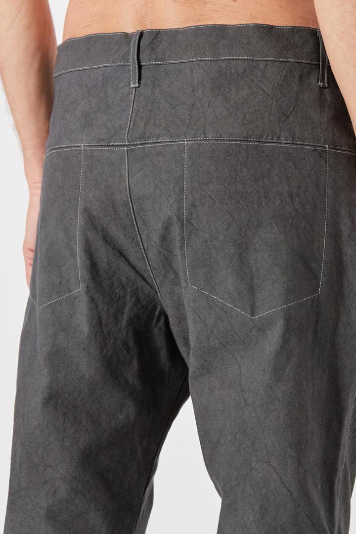 Back Split Fitted Denim Trousers - Grey