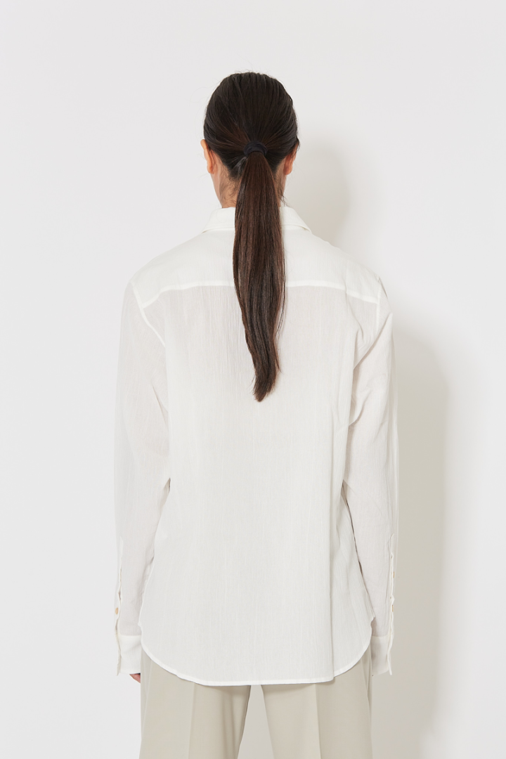 2 Front Pocket Oversize Shirt - Off White