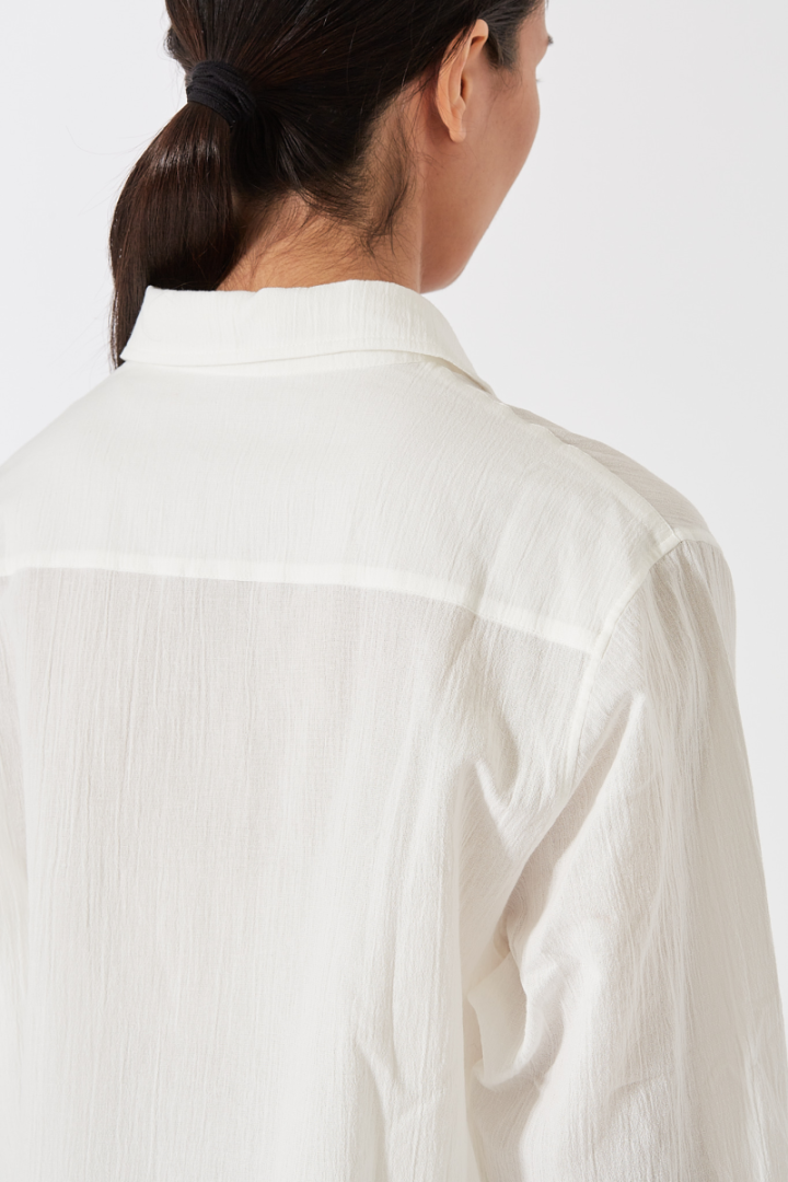 2 Front Pocket Oversize Shirt - Off White