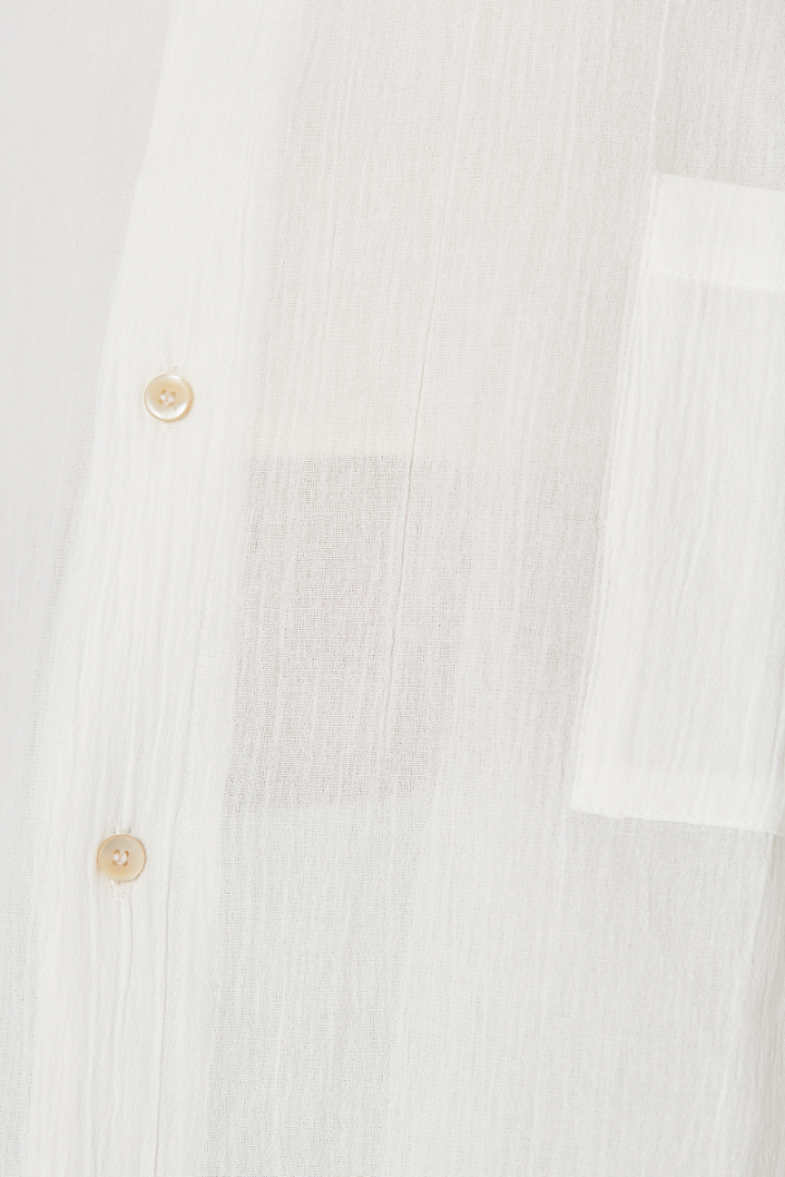 2 Front Pocket Oversize Shirt - Off White