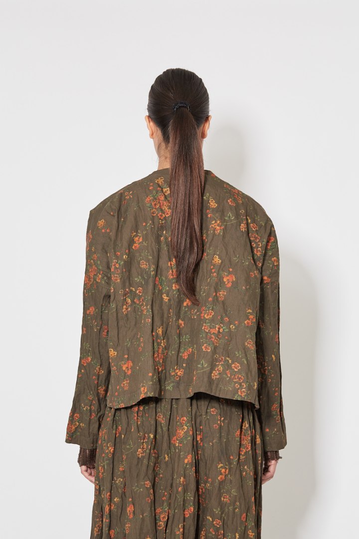 Klarke Jkt - Khaki/Orange Flowers