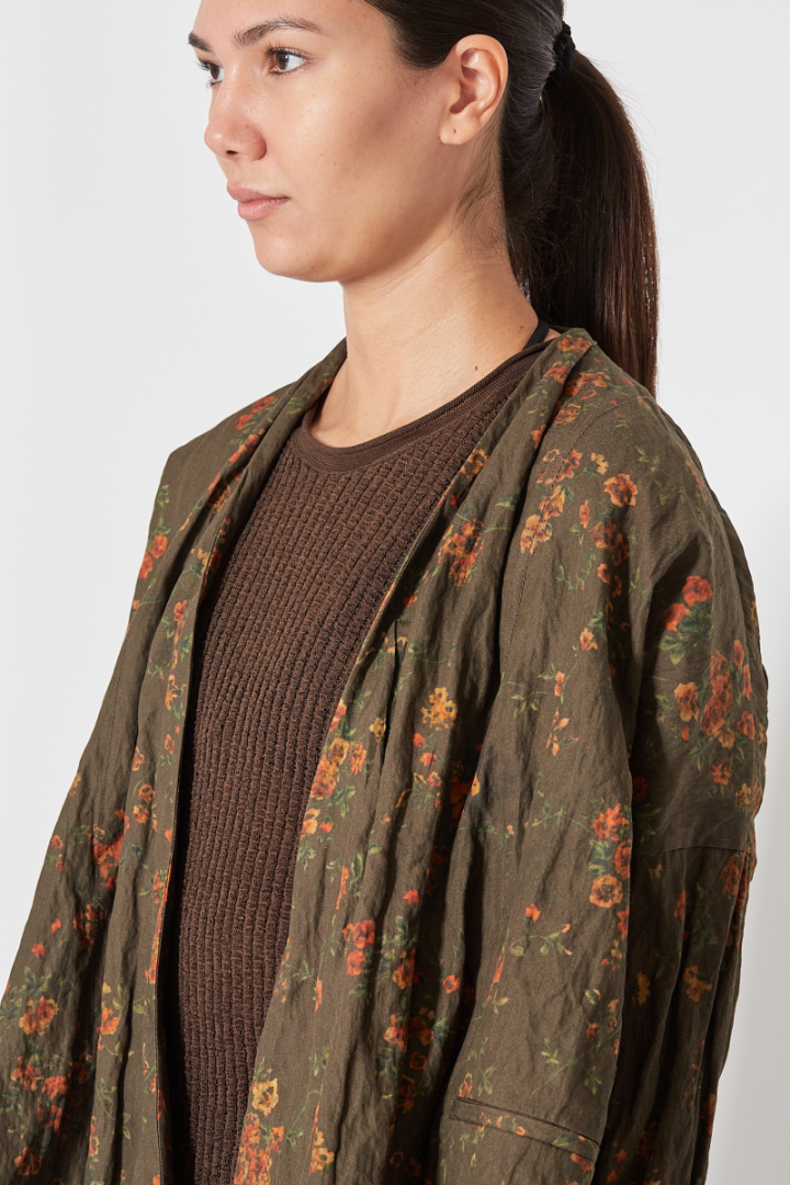 Klarke Jkt - Khaki/Orange Flowers