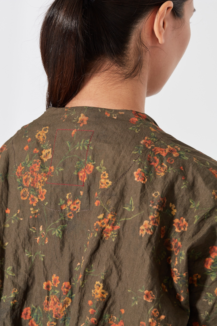 Klarke Jkt - Khaki/Orange Flowers