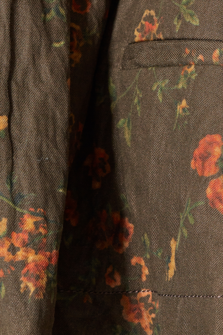 Klarke Jkt - Khaki/Orange Flowers