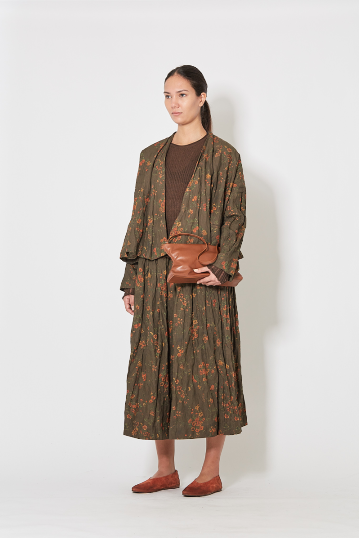 Klarke Jkt - Khaki/Orange Flowers