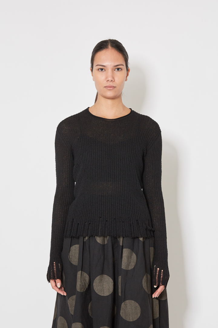 Long Slv Top - Black