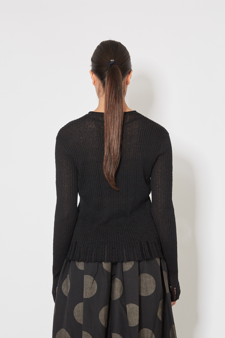 Long Slv Top - Black