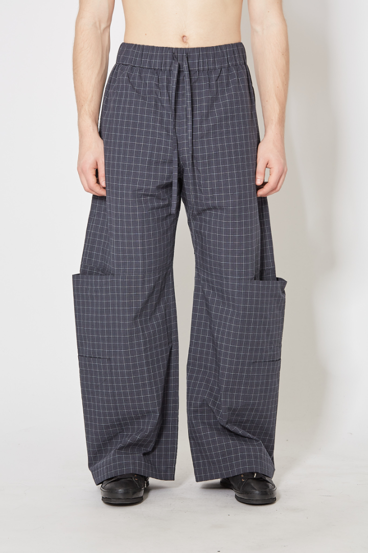 Parachute Trouser - Blue Check
