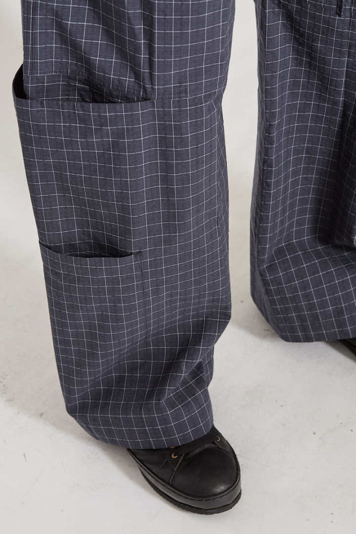 Parachute Trouser - Blue Check