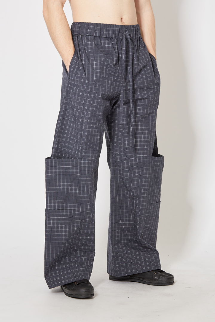 Parachute Trouser - Blue Check