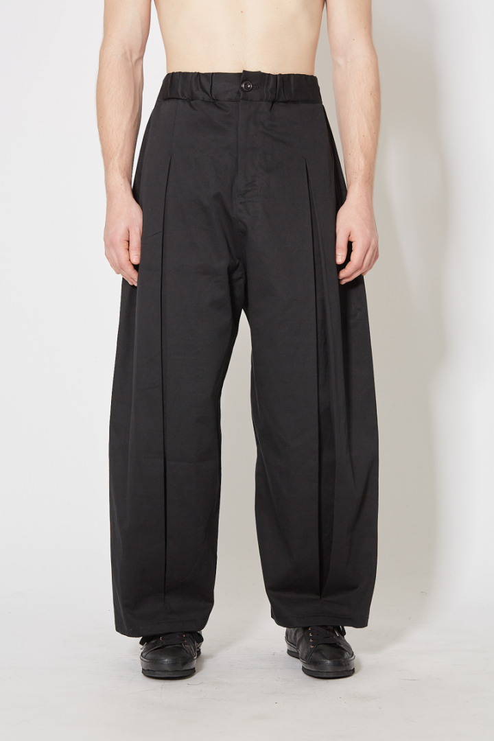 Box Pleat Trouser - Black
