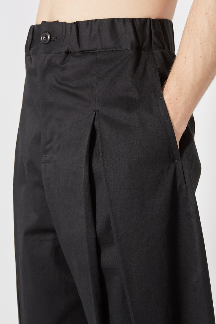 Box Pleat Trouser - Black