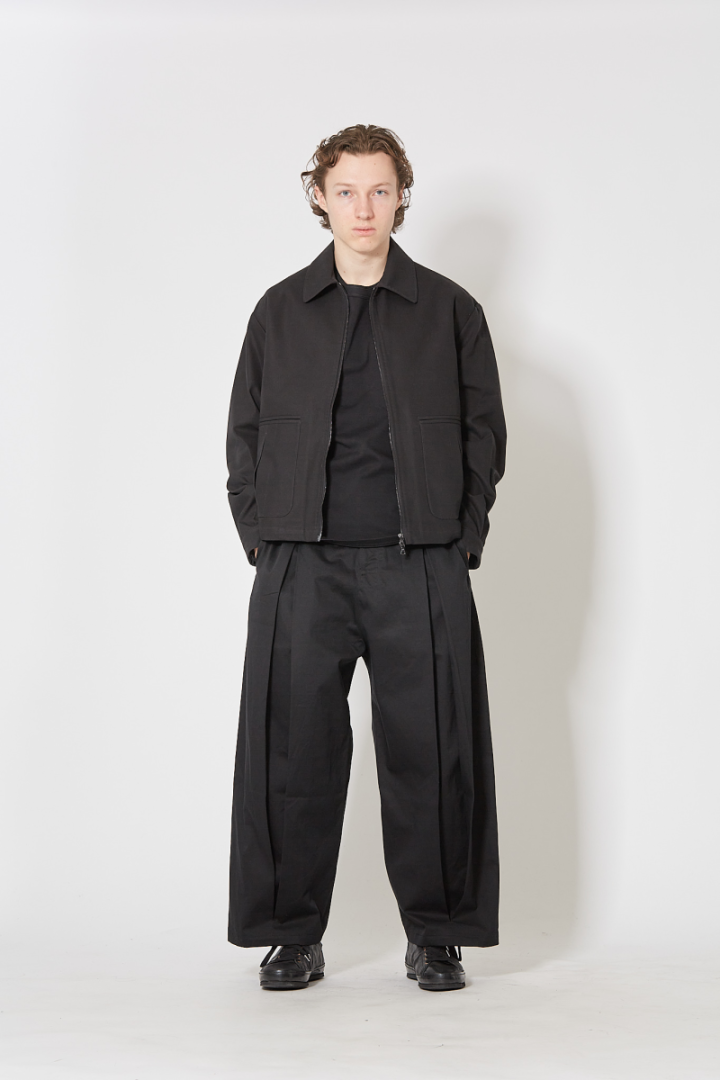 Box Pleat Trouser - Black