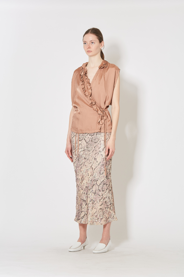 Separ Emb Skirt - Rose Snake Print