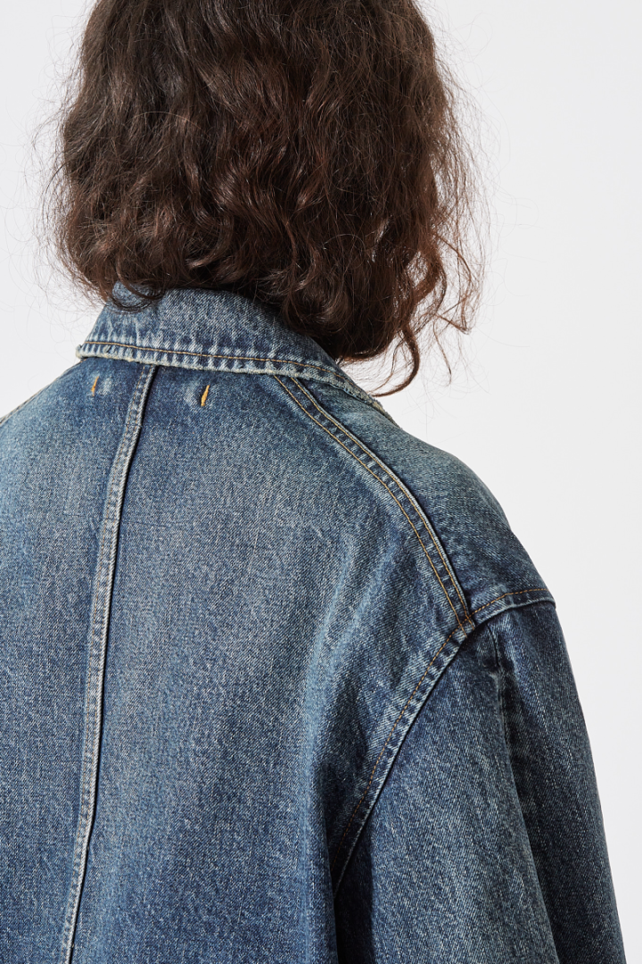 Used Finish Denim Jacket - Blue