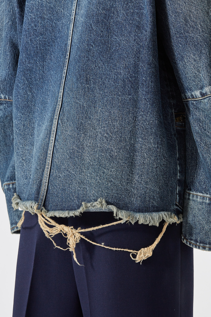 Used Finish Denim Jacket - Blue