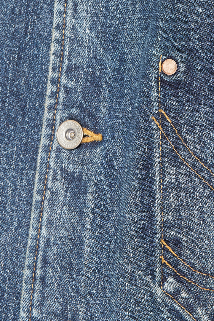 Used Finish Denim Jacket - Blue