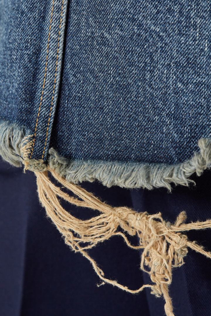 Used Finish Denim Jacket - Blue