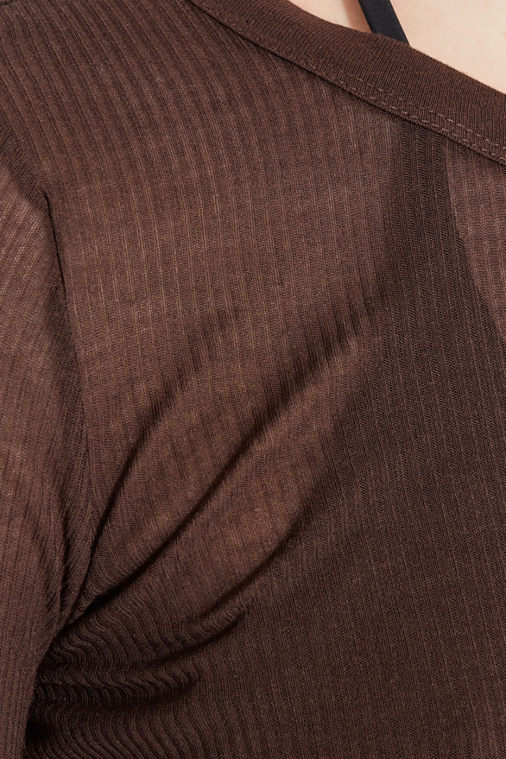 Rib LS T - Brown