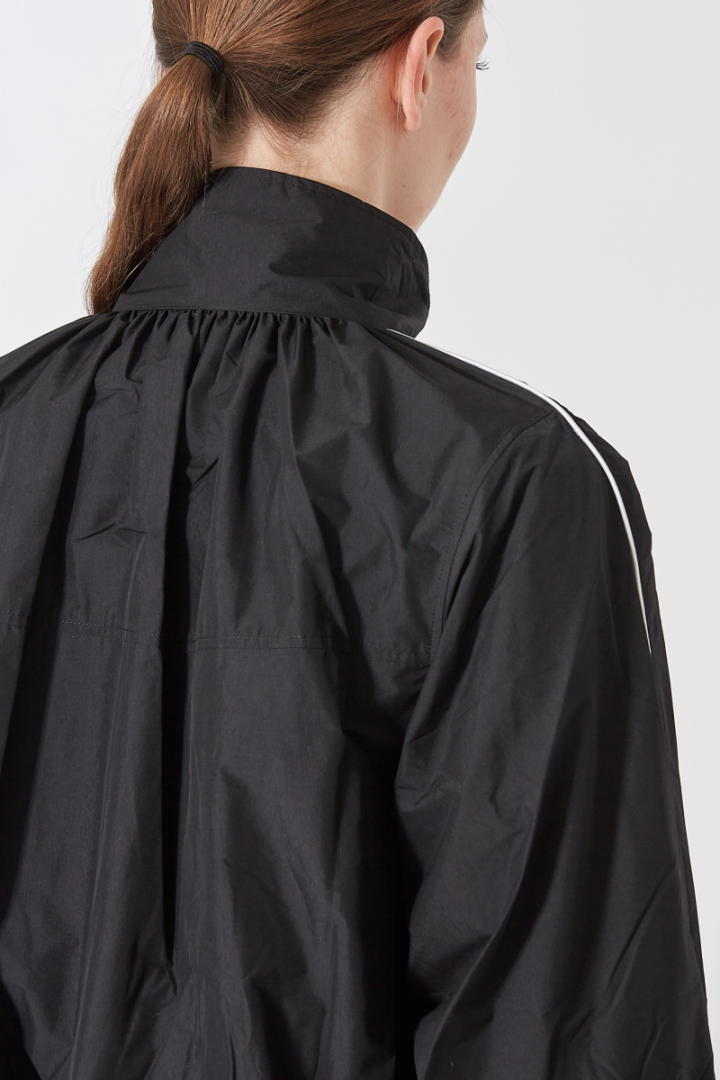 Gathered Neck Track Jacket - Black