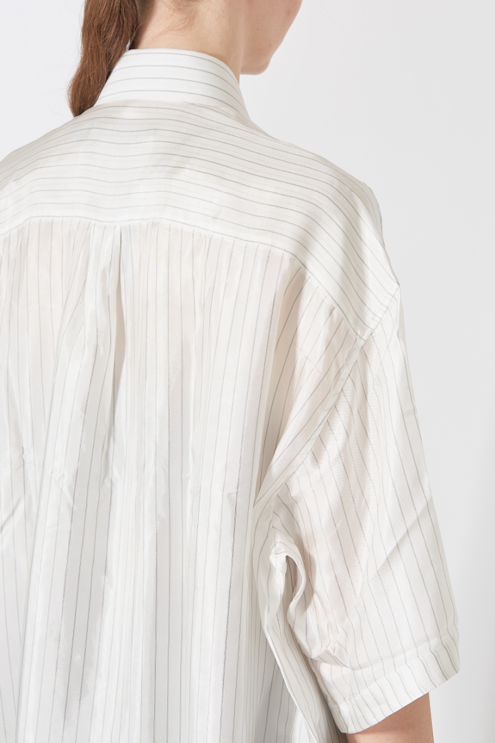 Extended Shirt - White Pinstripe