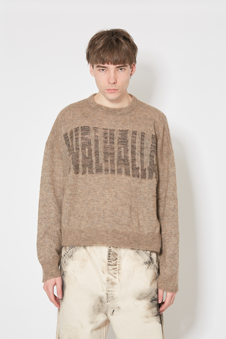 Walhalla Loose Intarsia Crewneck - Brown